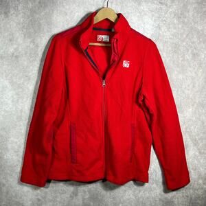 Team Style‎ Oobe Jacket Womens Large Red Fleece Zip Up Mock Neck CFA Employee